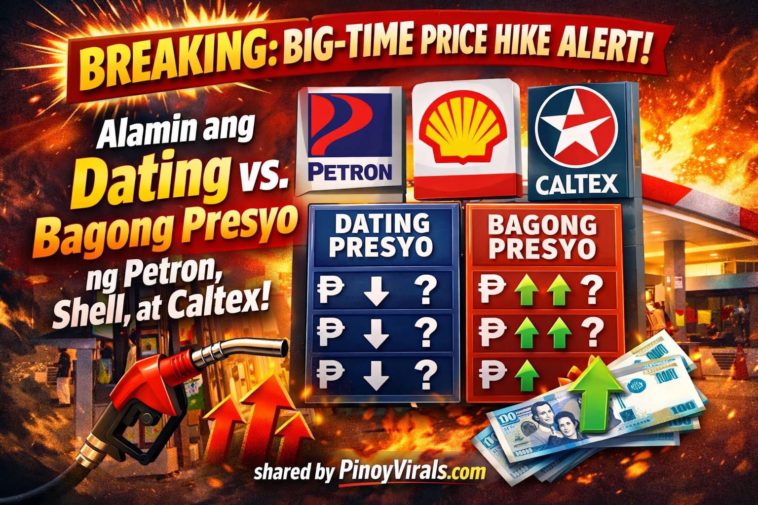 BREAKING: Big-Time Price Hike Alert! Alamin ang Dating vs. Bagong Presyo ng Petron, Shell, at Caltex!